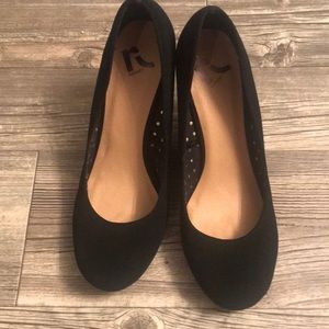 Report black suede platform heels size 8.5